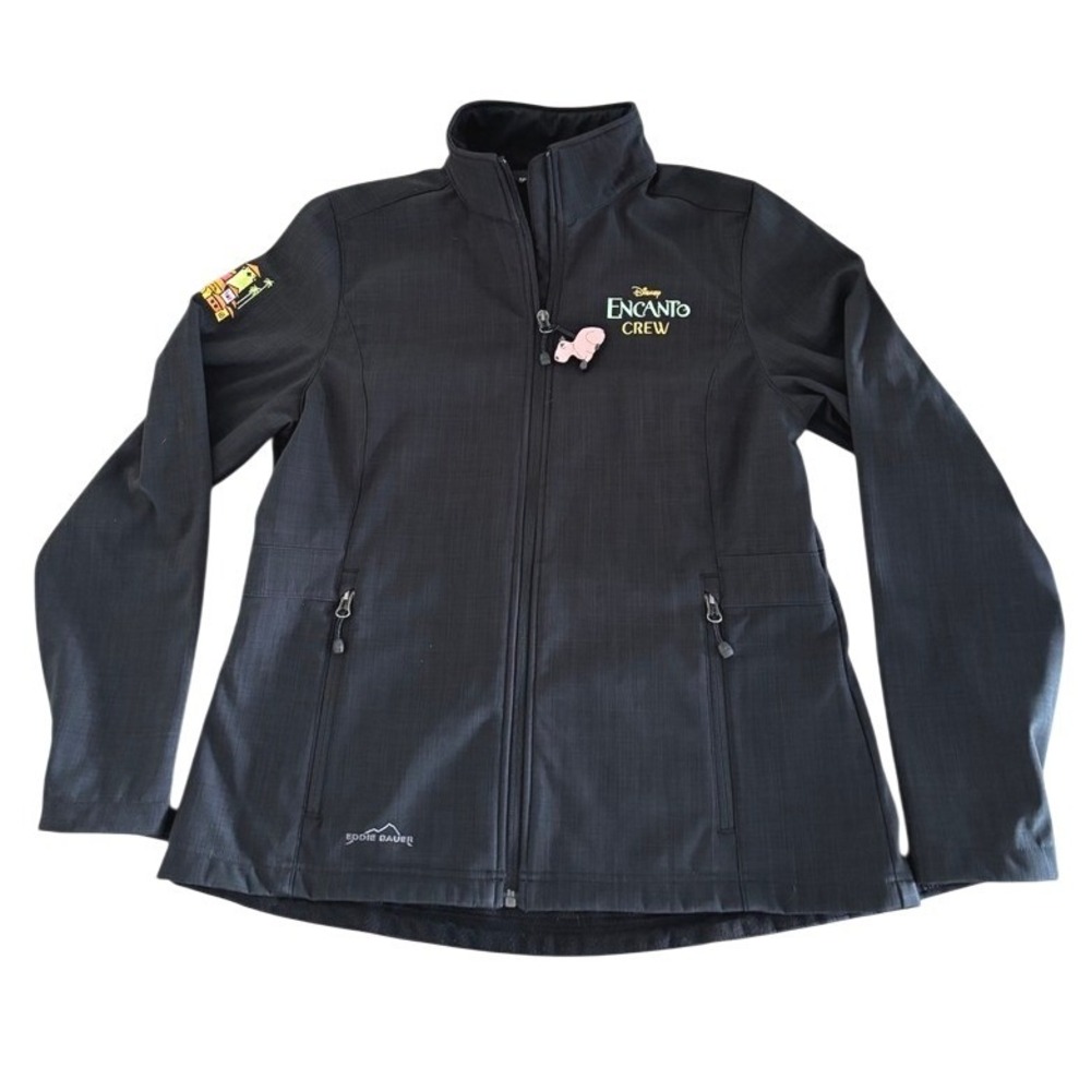Disney Eddie Bauer Size Large Encanto Crew Softshell Jacket Fleece Black Womens